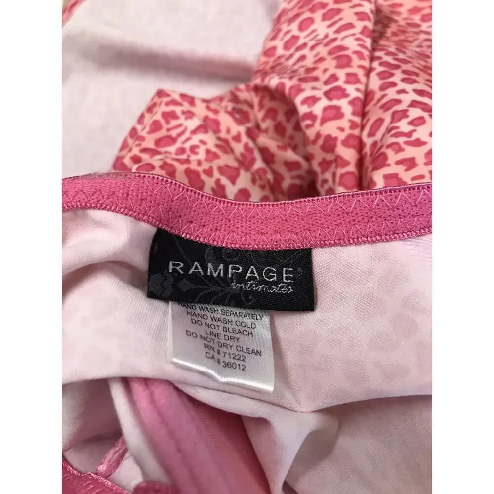 Rampage Strappy Hot Pink Cheetah Print Underwire Cami Top Padded Bra 38C Sensual